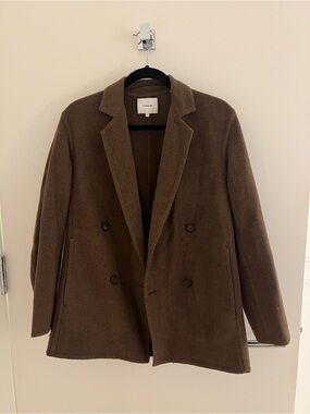 Vince Brown Wool Double Breasted Coat